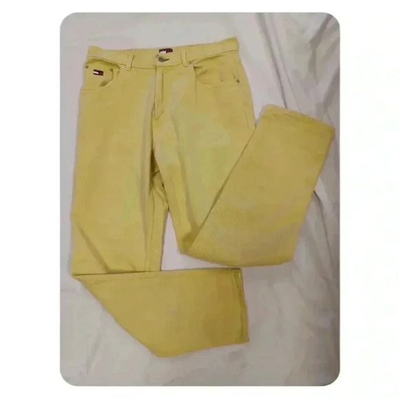 Tommy Hilfiger  Vintage Yellow Straight Leg Jeans Size 34 - Picture 7 of 12